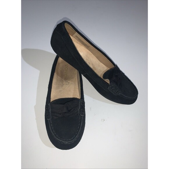 Vionic Women's 7.5 Loafers Norah Black Suede Slip On Flats - Picture 1 of 9